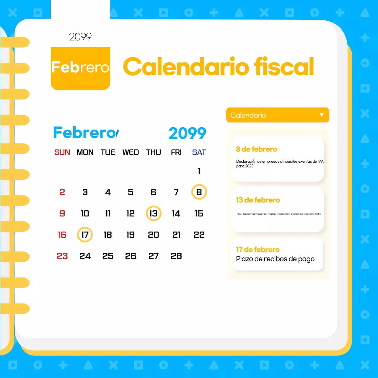 Calendario fiscal Blue Modern