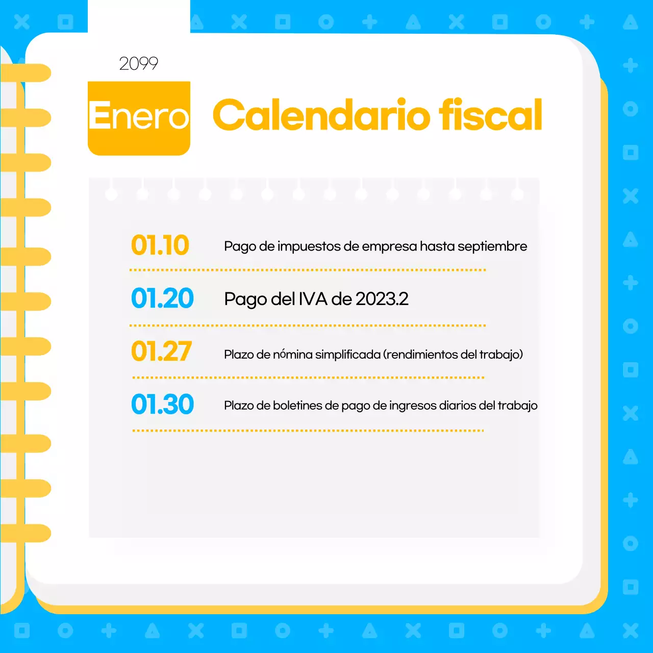 Calendario fiscal Blue Modern