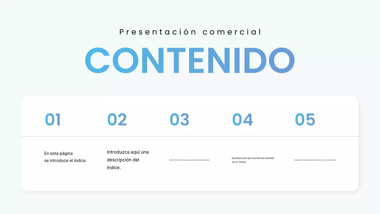 Informe empresarial minimalista en azul claro