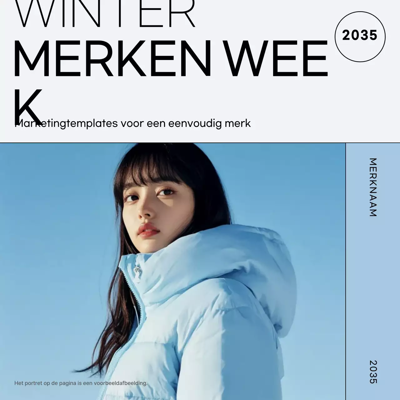 Lichtblauwe moderne mode advertentie