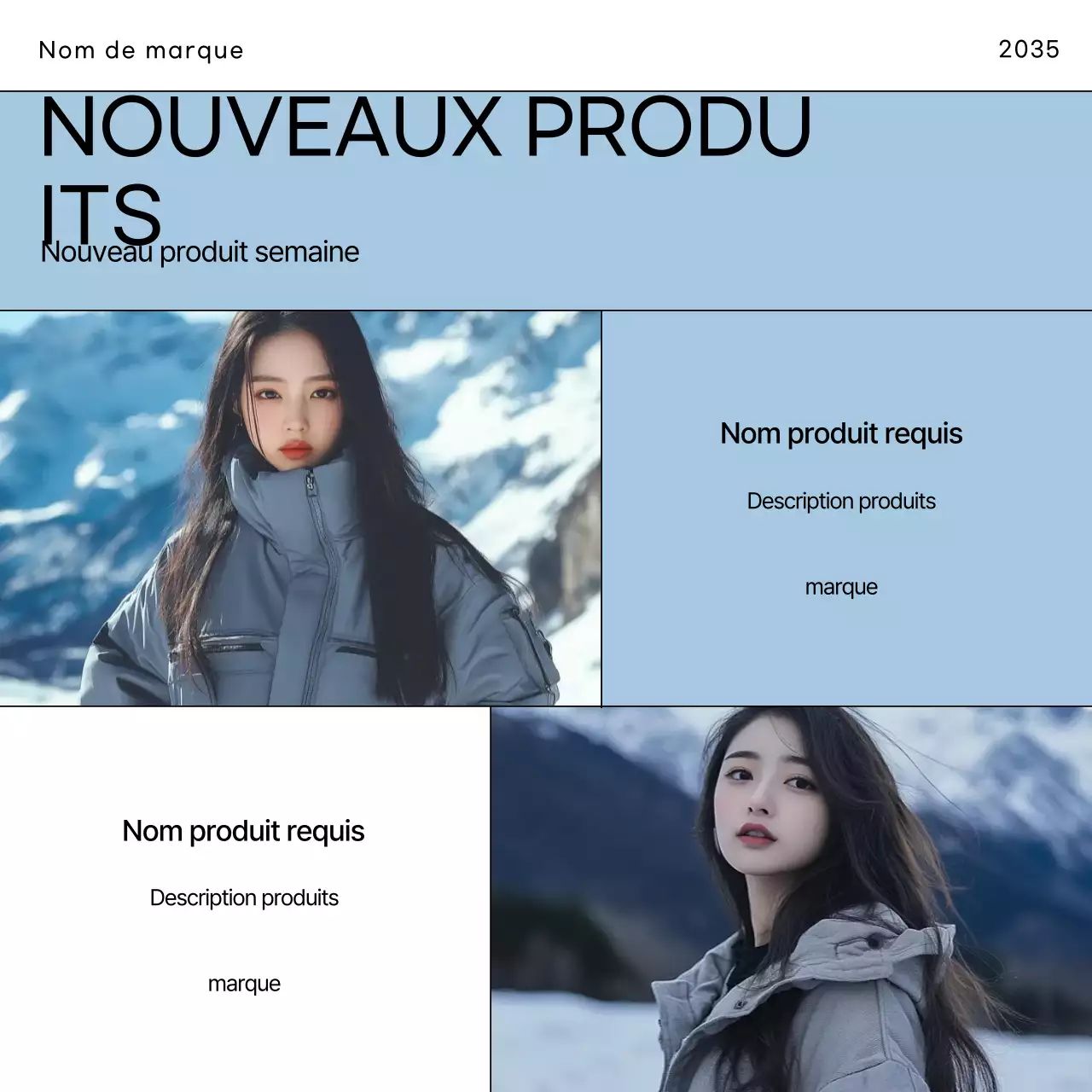 Annonce de mode moderne bleu clair