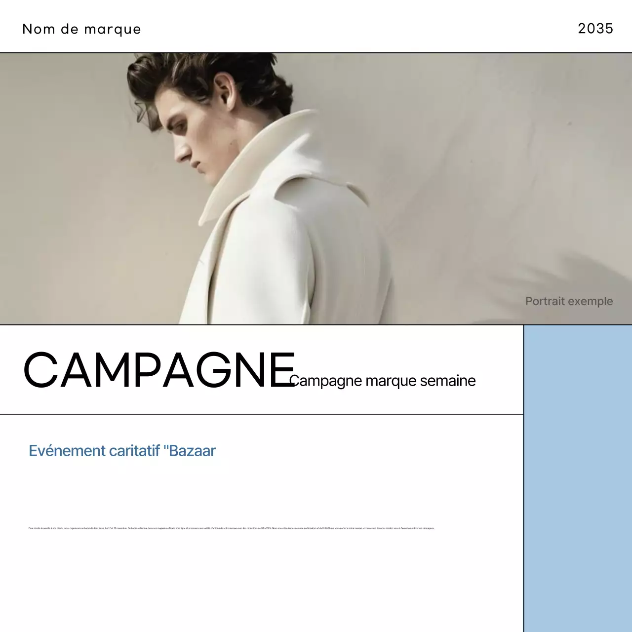 Annonce de mode moderne bleu clair