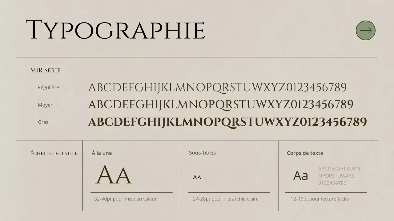 document d'orientation de la marque beige minimaliste
