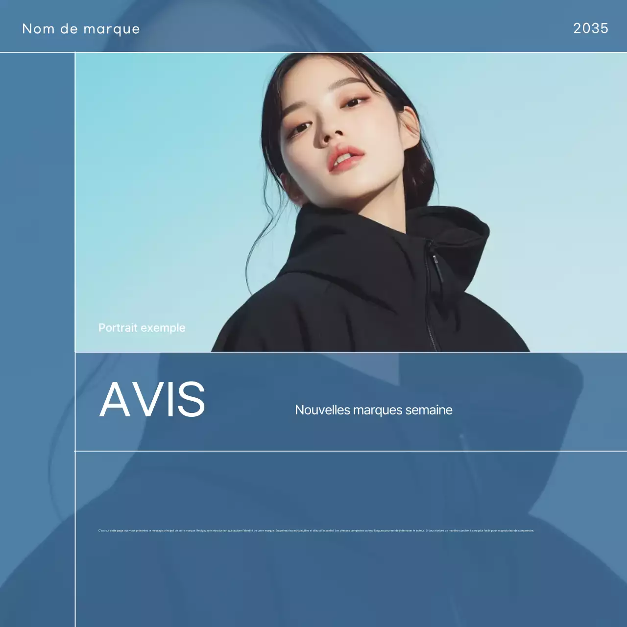 Annonce de mode moderne bleu clair