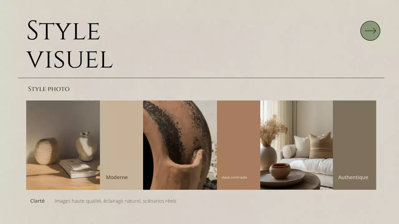 document d'orientation de la marque beige minimaliste