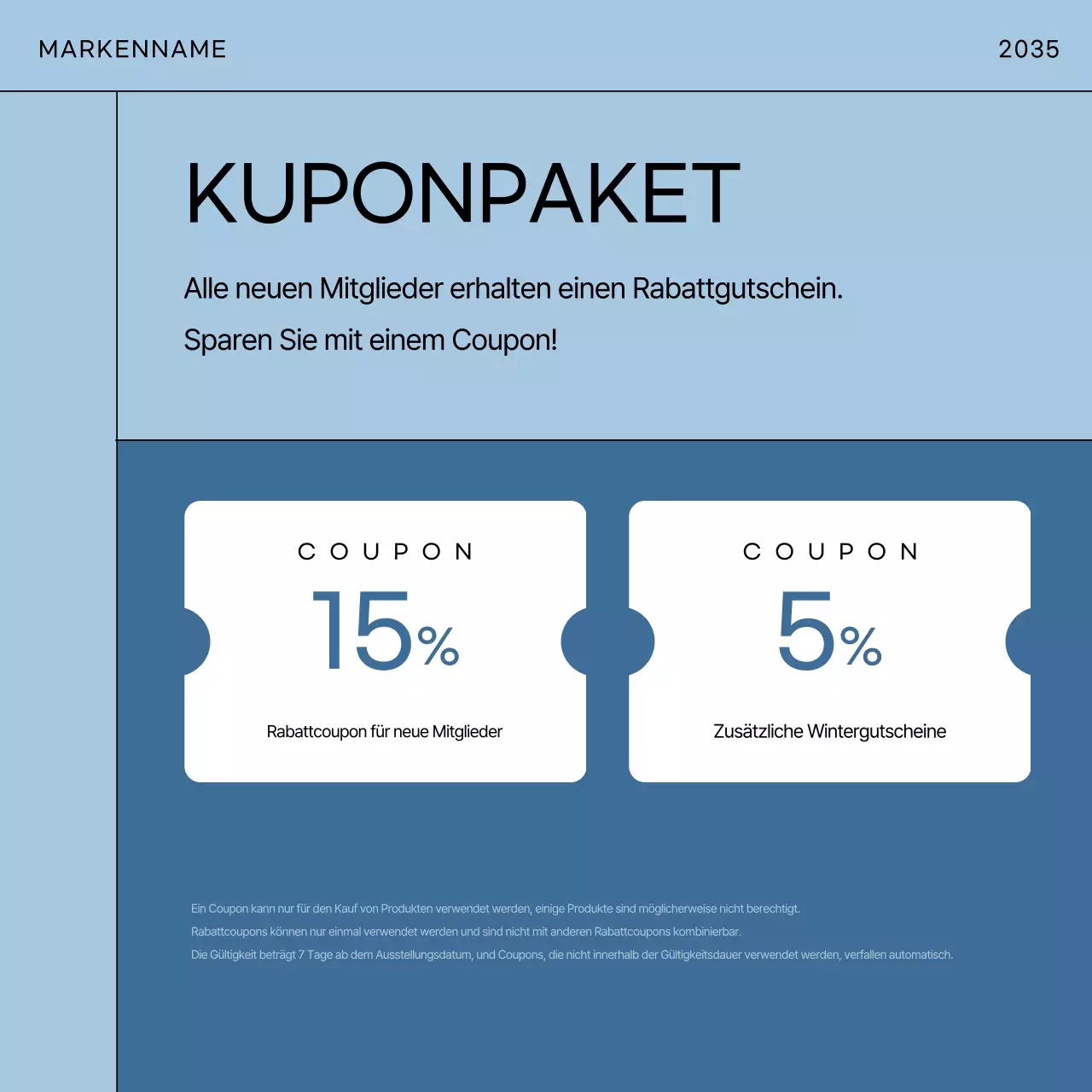 Hellblaue moderne Modeanzeige