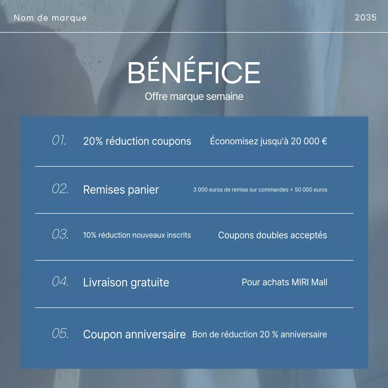 Annonce de mode moderne bleu clair