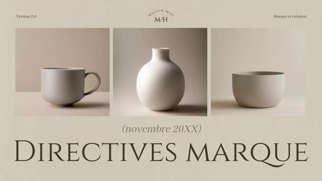 document d'orientation de la marque beige minimaliste