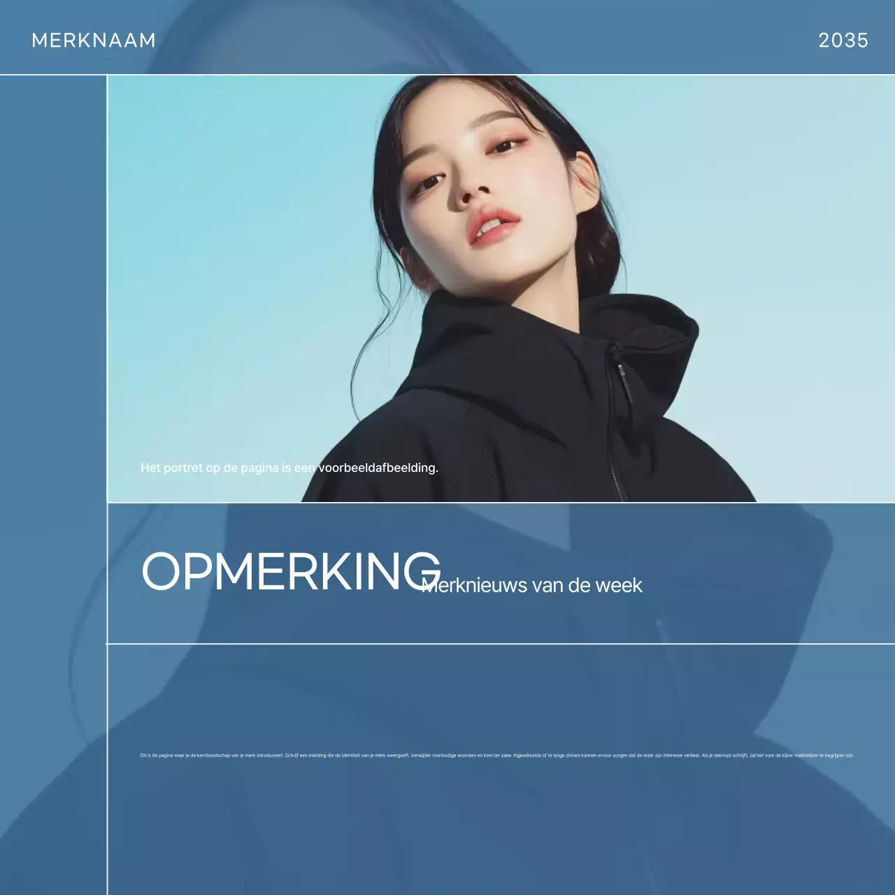 Lichtblauwe moderne mode advertentie