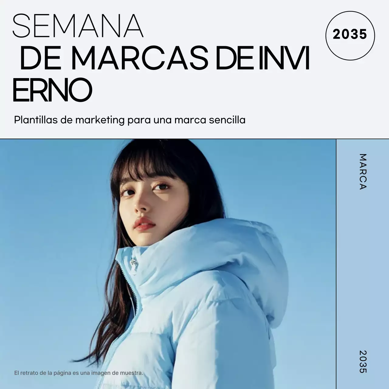 Anuncio de moda moderna en azul claro