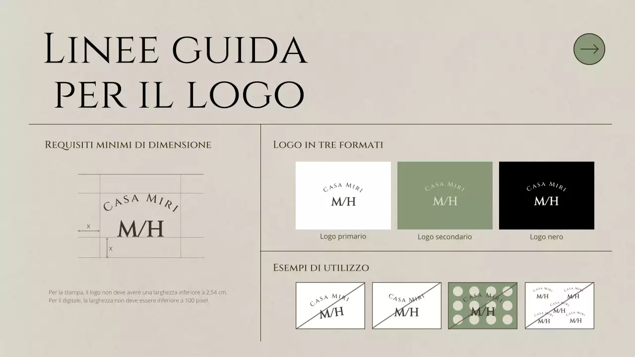 documento di linea guida del marchio minimalista beige