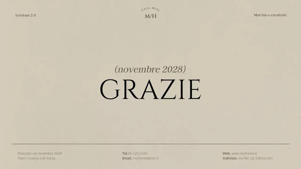 documento di linea guida del marchio minimalista beige