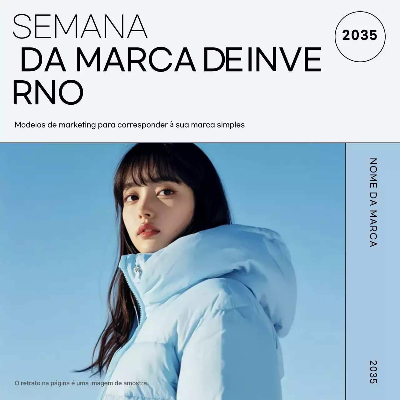 Anúncio de moda moderno azul claro