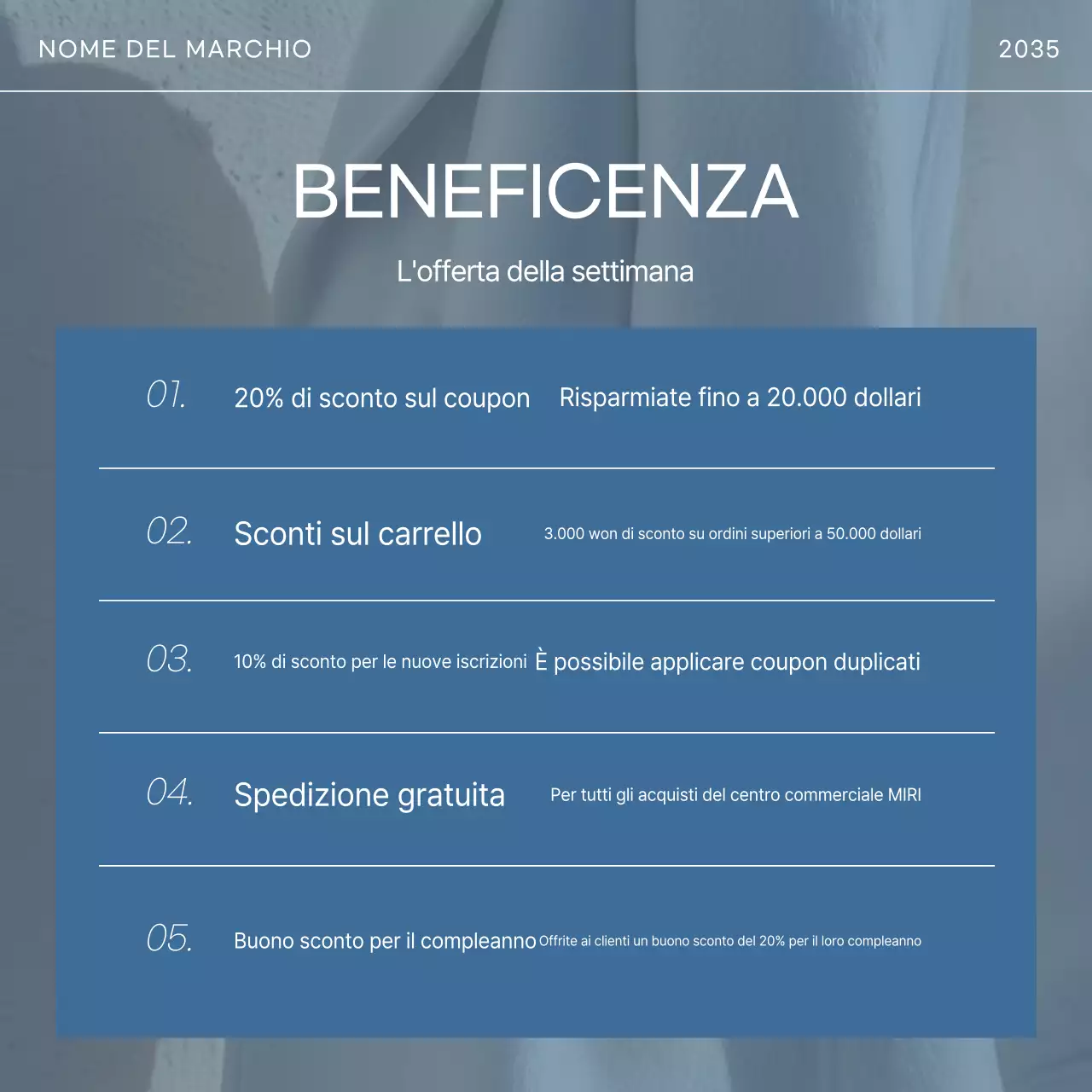 Annuncio di moda moderna di colore azzurro