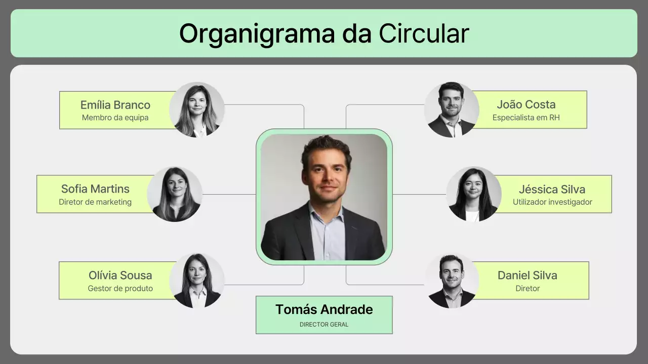 retratos modernos cinzentos layout do organigrama