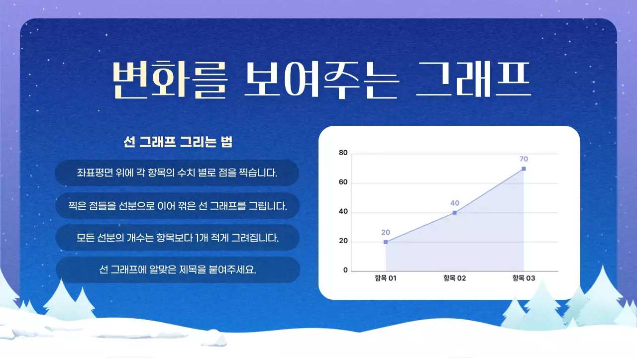 파랑 심플 겨울 배경 설명