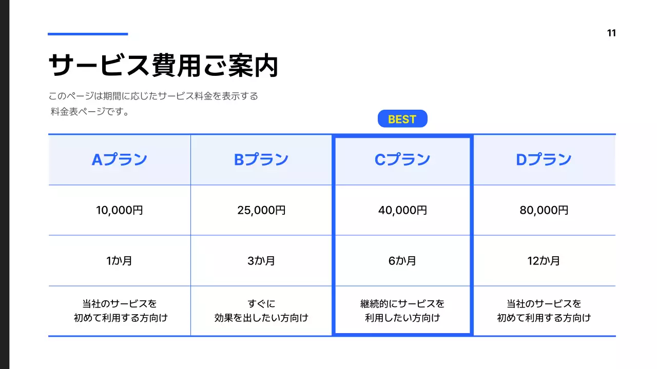 青 シンプル ビジネス 提案書 プレゼンテーション