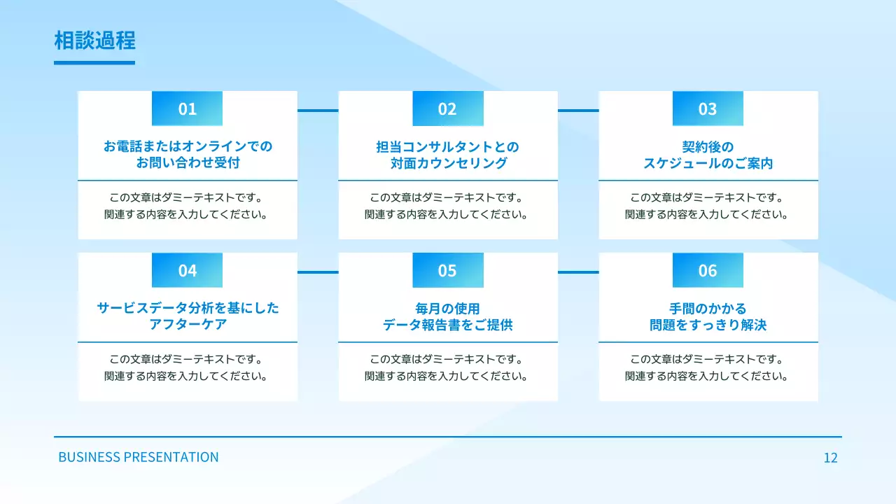 青 シンプル 会社案内 資料 プレゼンテーション