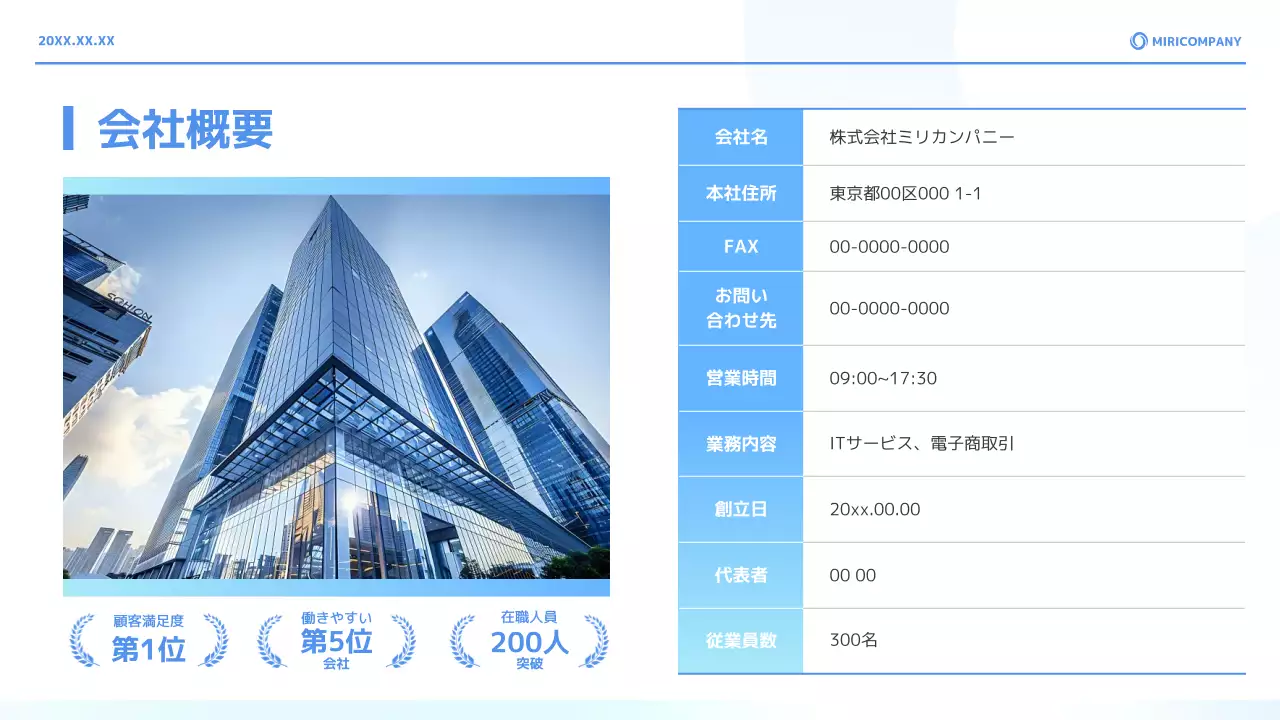 青 シンプル ビジネス 提案書 プレゼンテーション