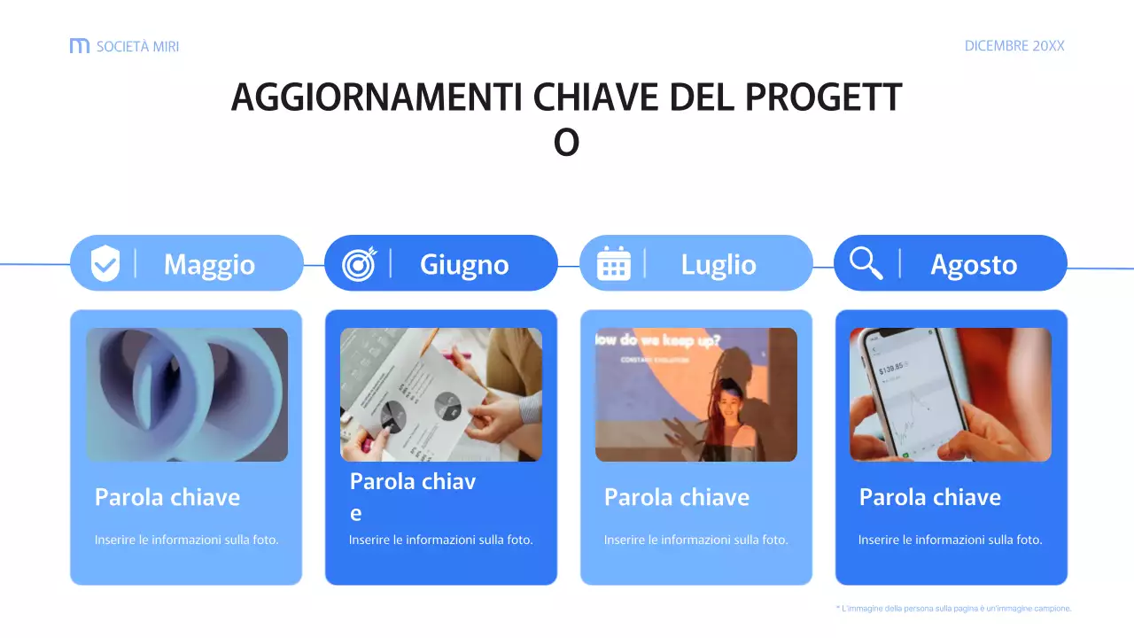 documento di relazione aziendale blu moderno