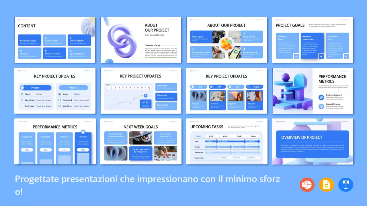 documento di relazione aziendale blu moderno