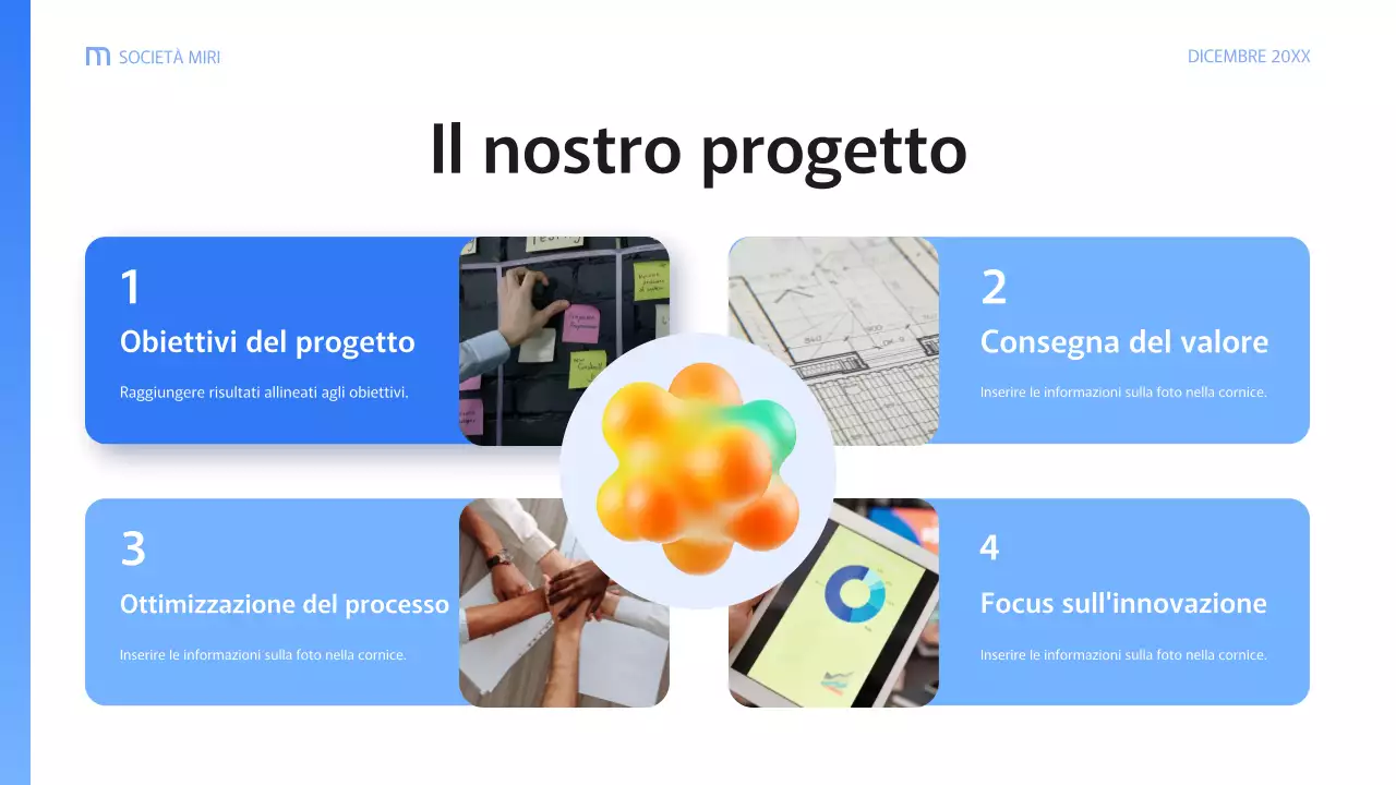 documento di relazione aziendale blu moderno