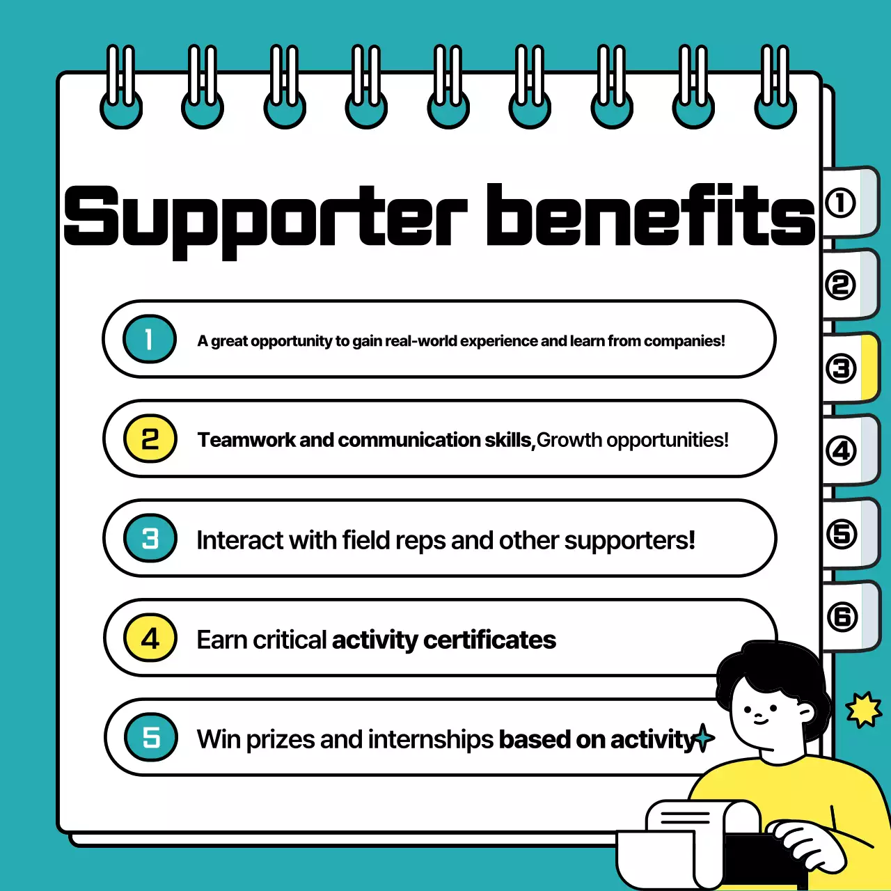 Carrossel do Instagram de recrutamento de apoiadores Teal Modern