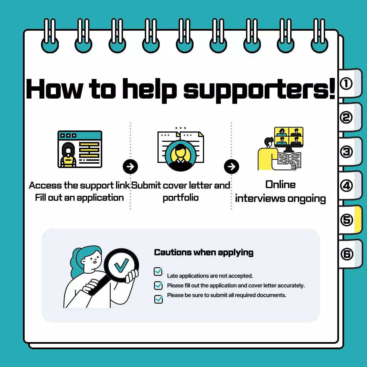 Carrossel do Instagram de recrutamento de apoiadores Teal Modern