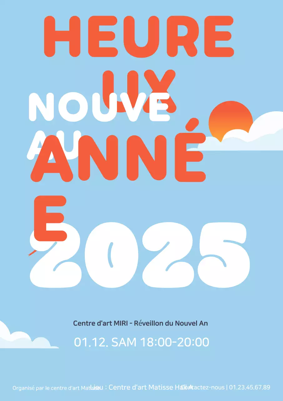 Célébration simple du Nouvel An en bleu clair