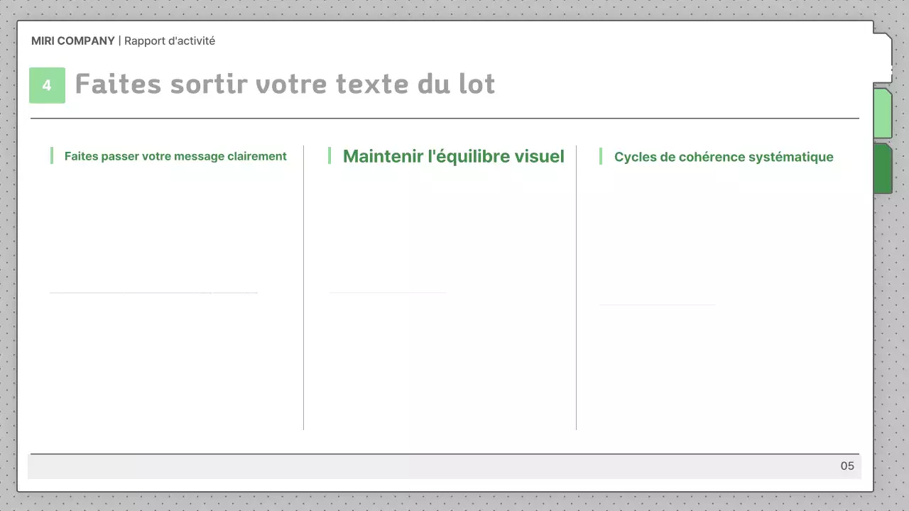 Description des rapports d'activité par défaut en gris