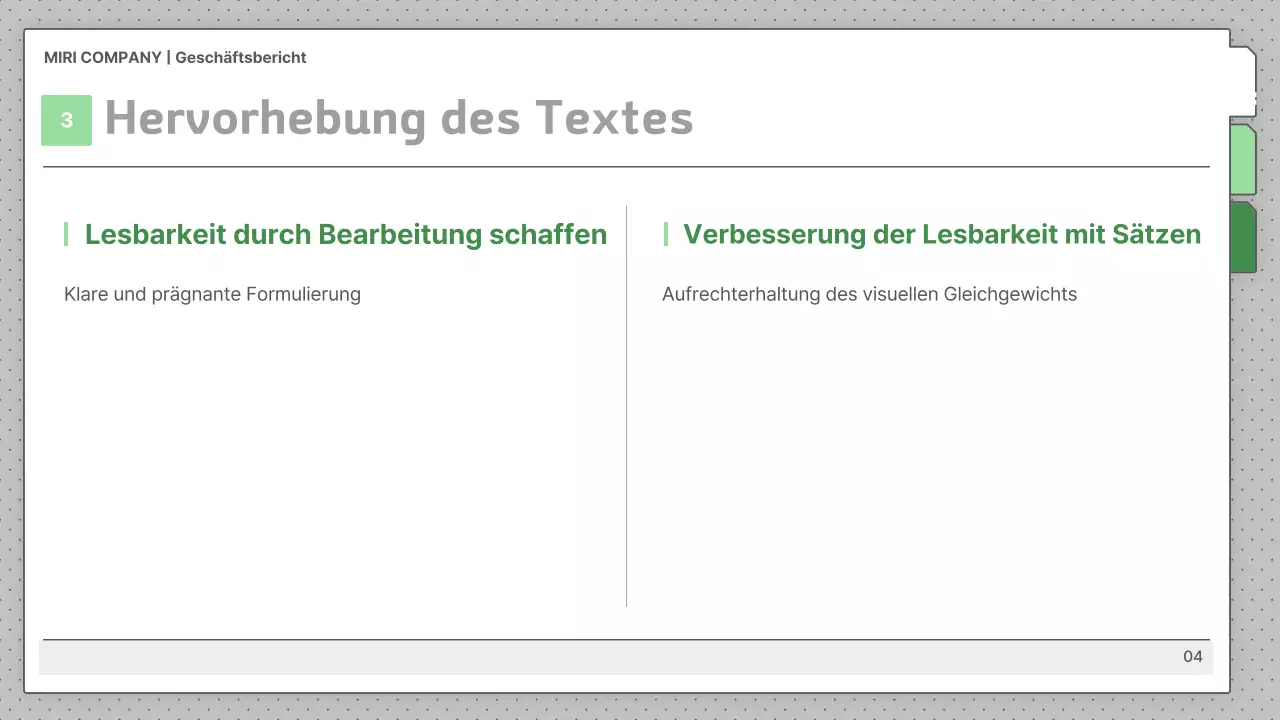 Graue Standardbeschreibungen für Geschäftsberichte