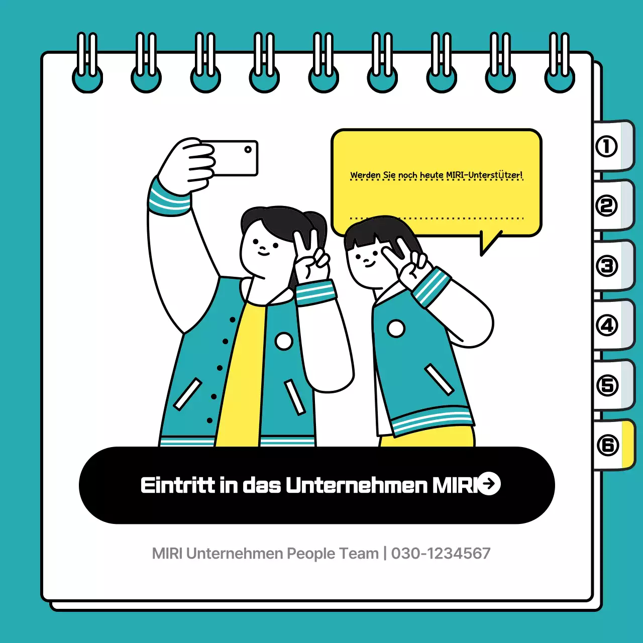 Hellblaue, saubere, von Unternehmen unterstützte Anzeige zur Anwerbung von Hochschulstudenten