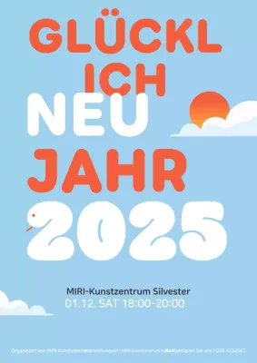 Hellblaues einfaches Neujahrsfest