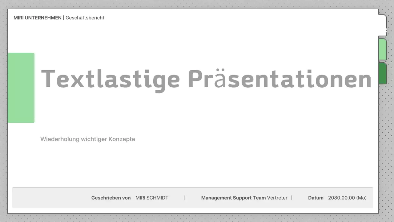 Graue Standardbeschreibungen für Geschäftsberichte