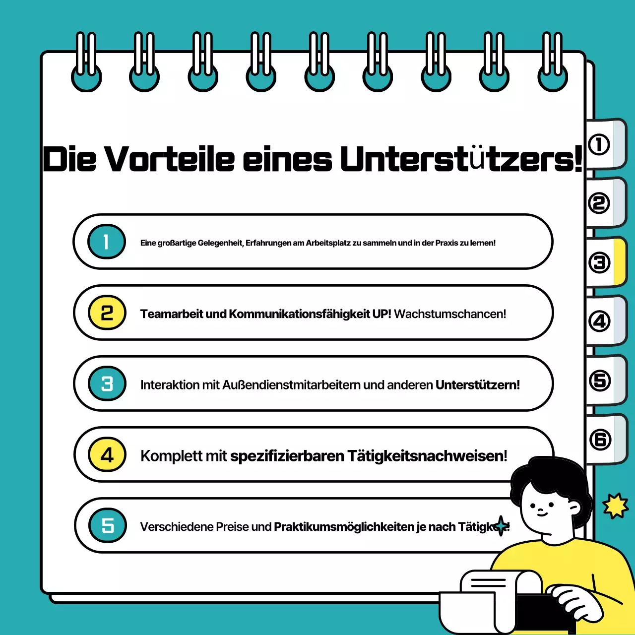 Hellblaue, saubere, von Unternehmen unterstützte Anzeige zur Anwerbung von Hochschulstudenten