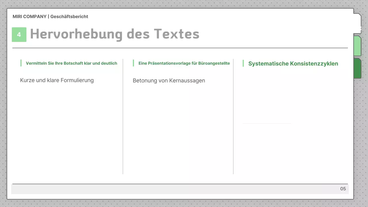 Graue Standardbeschreibungen für Geschäftsberichte