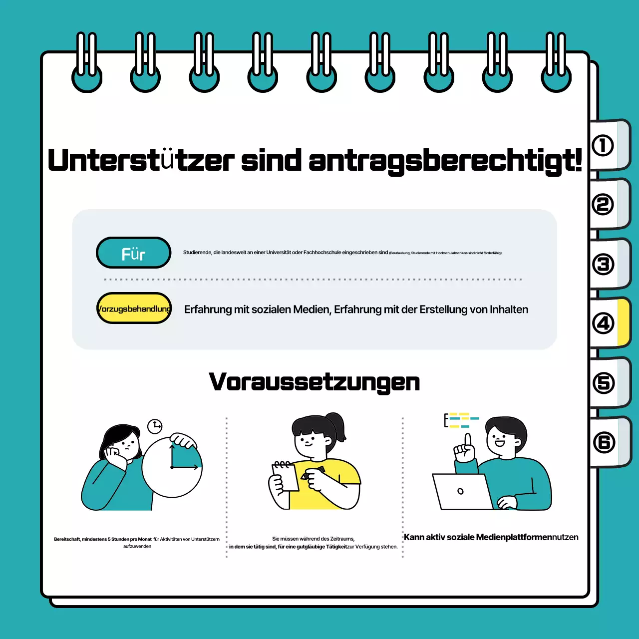 Hellblaue, saubere, von Unternehmen unterstützte Anzeige zur Anwerbung von Hochschulstudenten