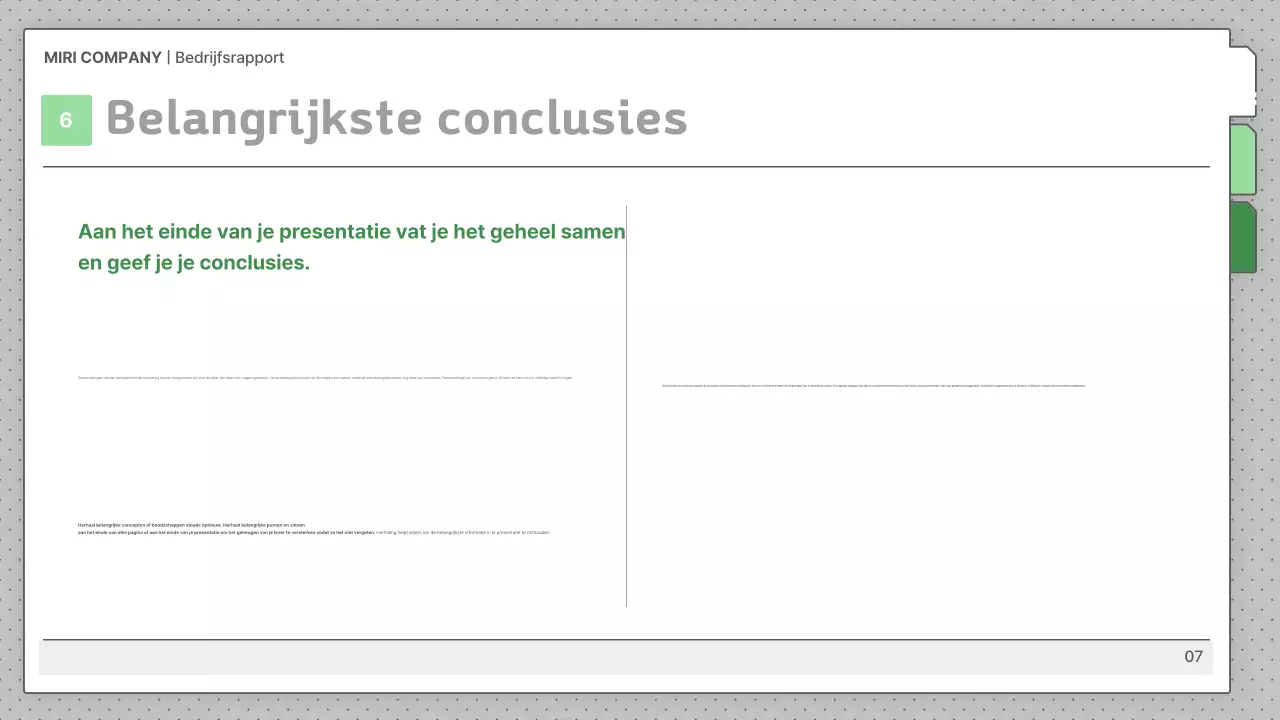 Grijze standaardbedrijfsrapportbeschrijvingen
