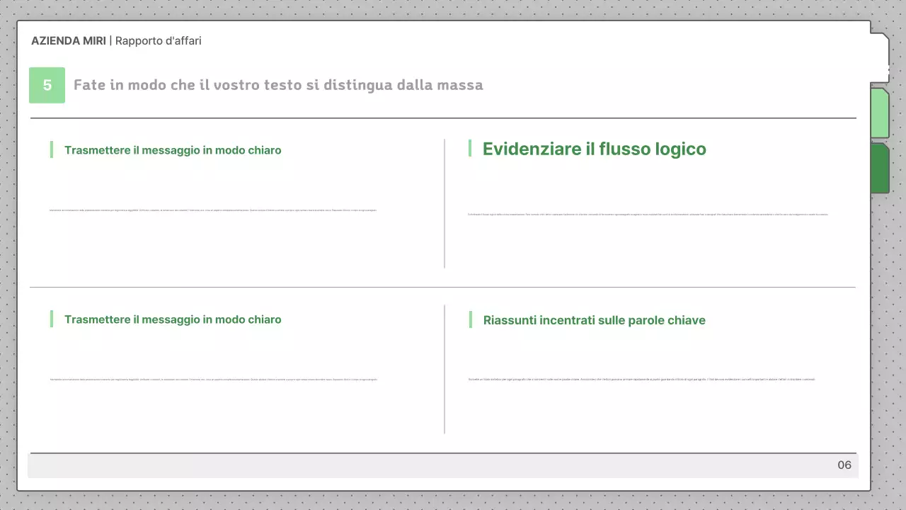Descrizioni predefinite grigie dei rapporti di lavoro