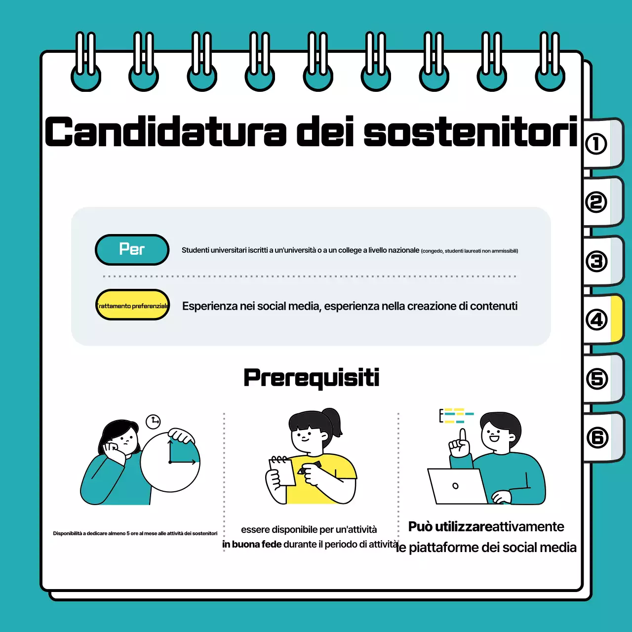 Avviso di reclutamento di studenti universitari per sostenitori aziendali, azzurro e pulito