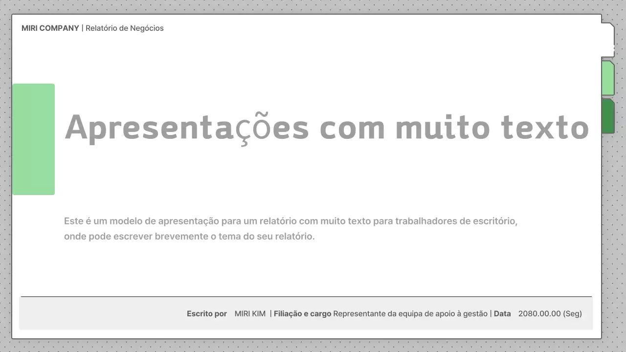Descrições de relatórios empresariais predefinidas a cinzento