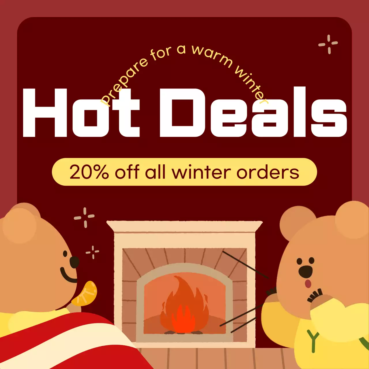 Blue Simple Winter Sale Promotion Instagram Carousel