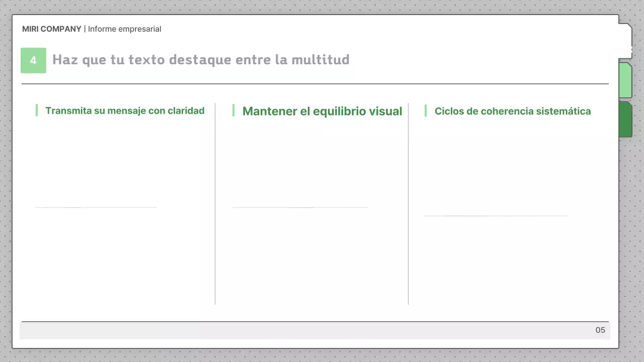 Descripciones grises por defecto de los informes comerciales