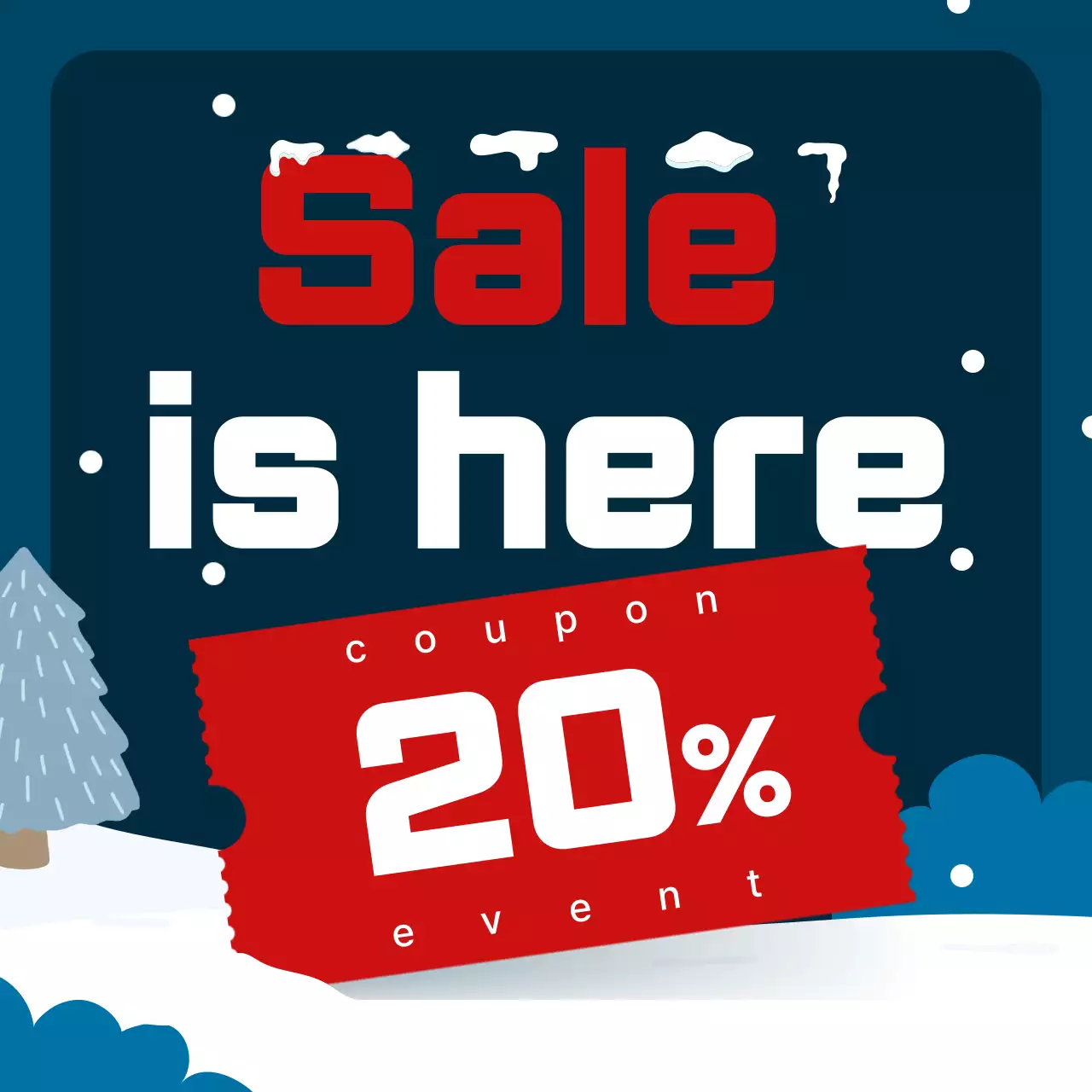 Blue Simple Winter Sale Promotion Instagram Carousel