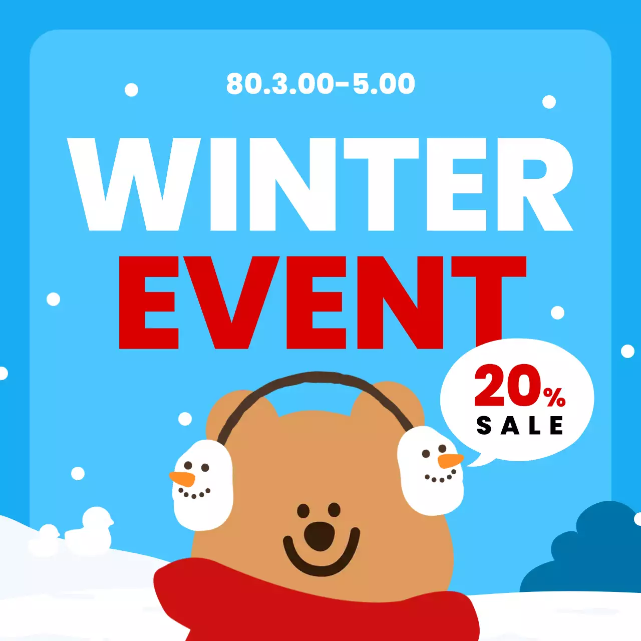 Blue Simple Winter Sale Promotion Instagram Carousel