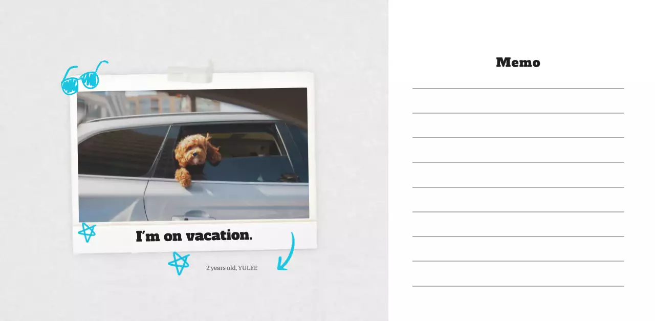 White neat pet photo calendar