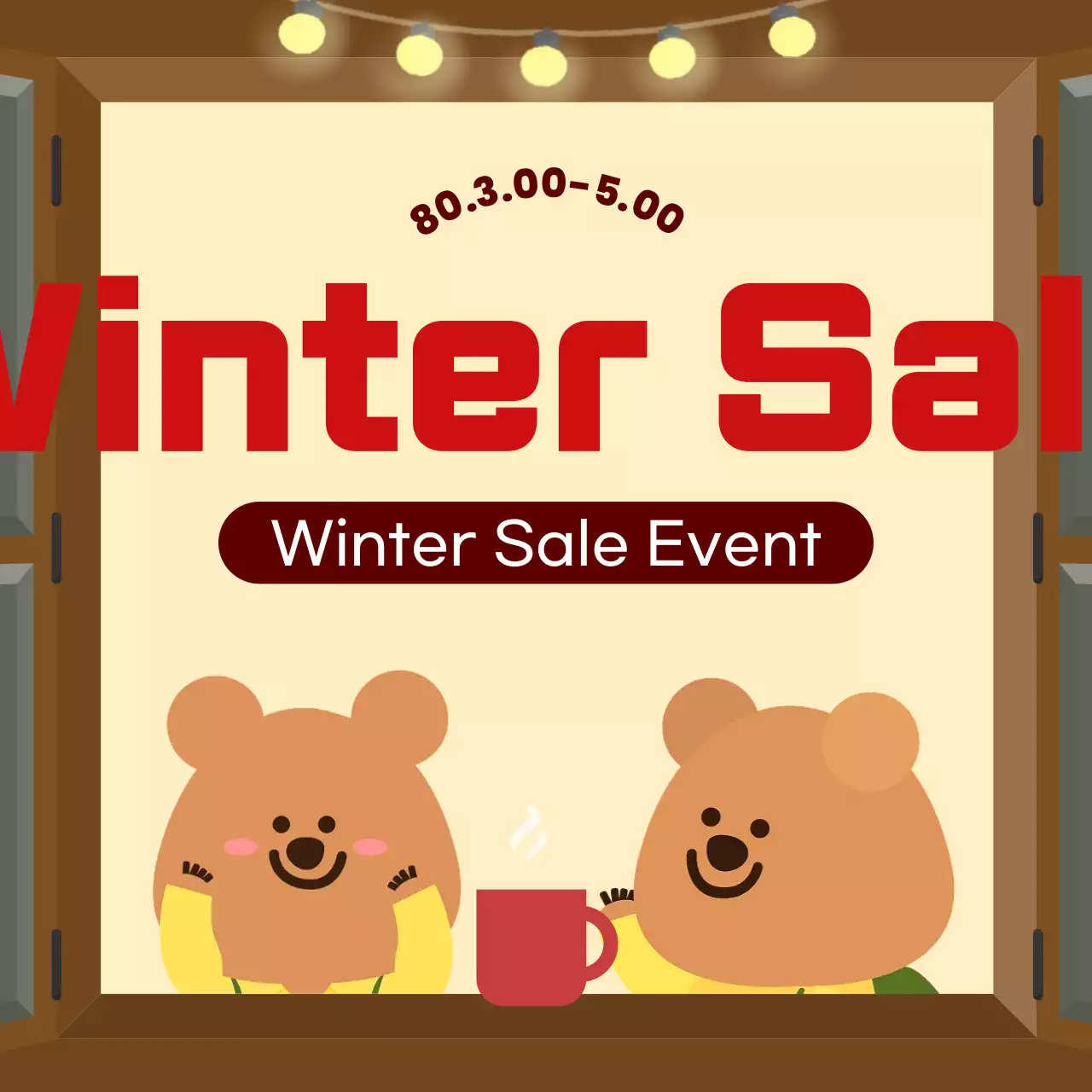 Blue Simple Winter Sale Promotion Instagram Carousel