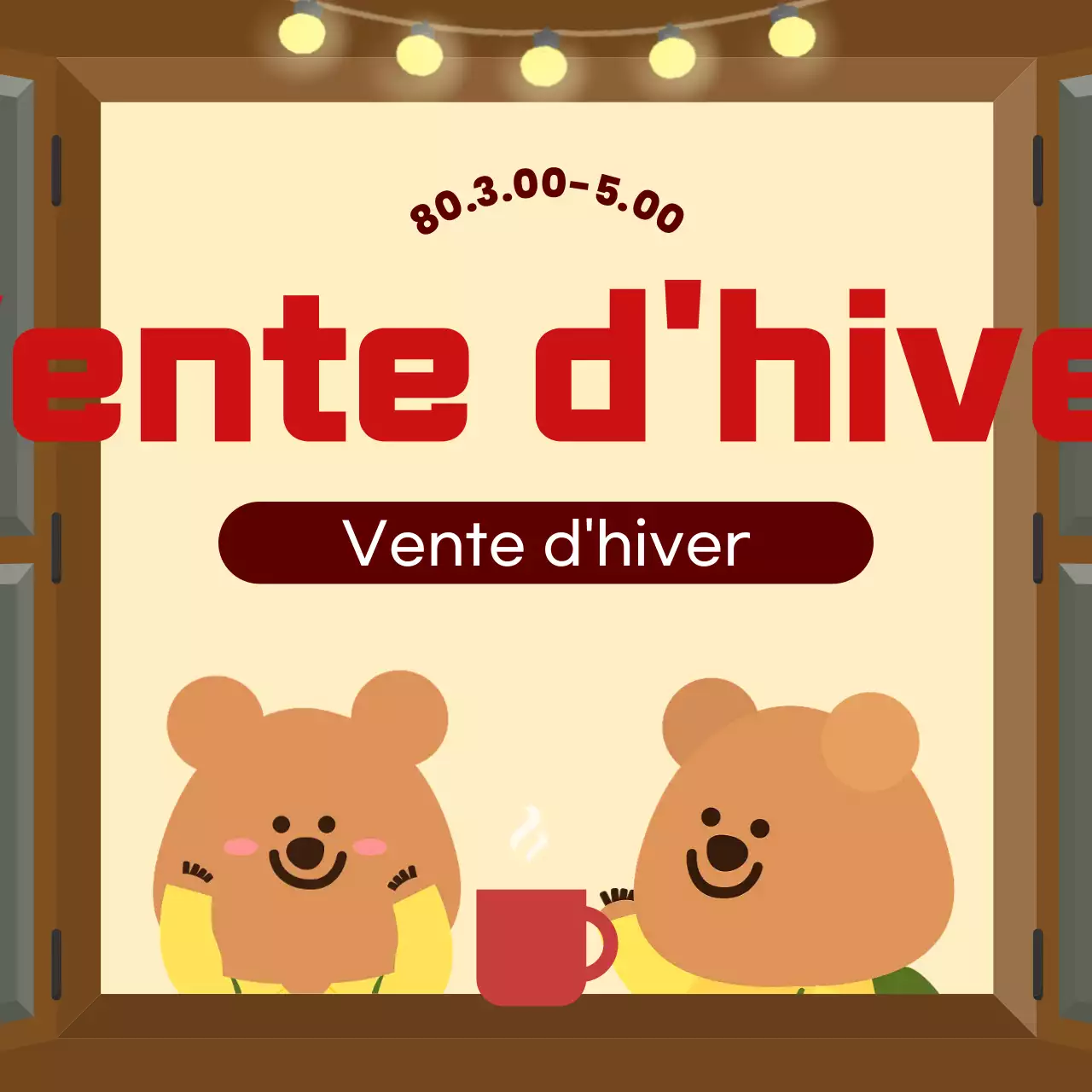 Événements d'hiver cosy bleu clair