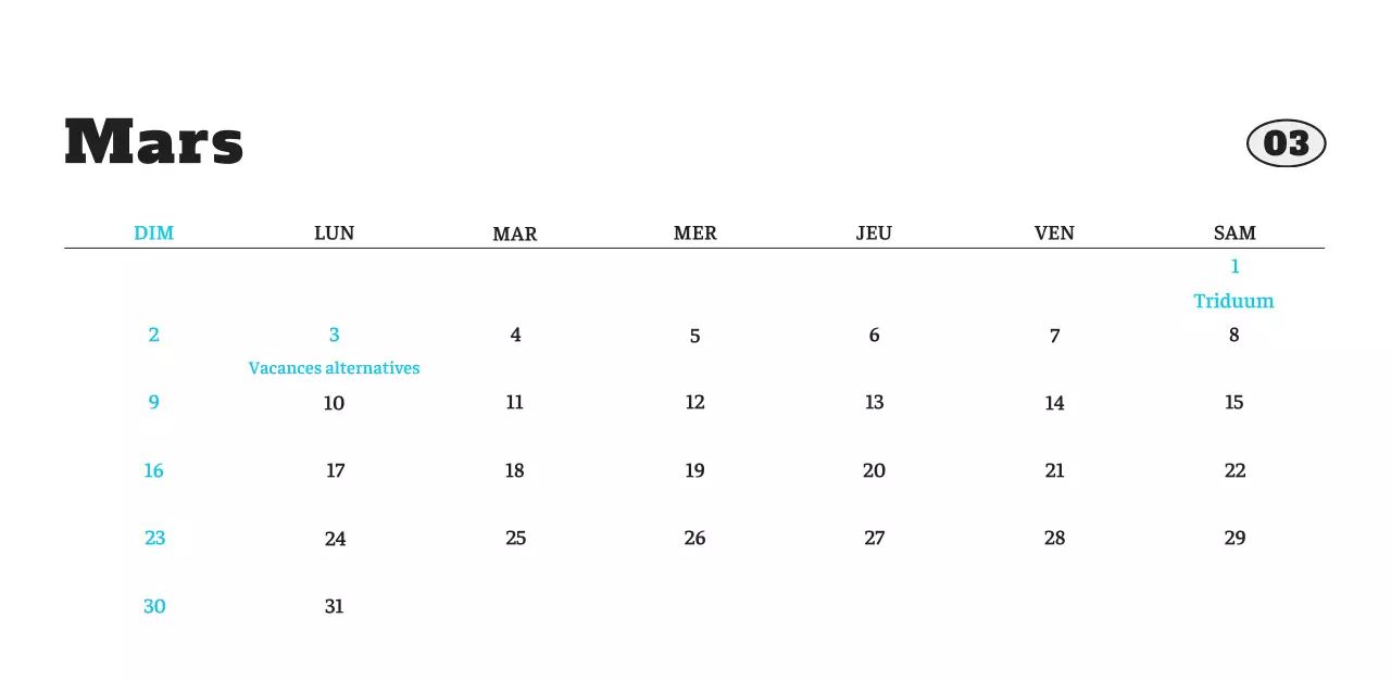 Calendrier photo blanc Neat Ballet Animal