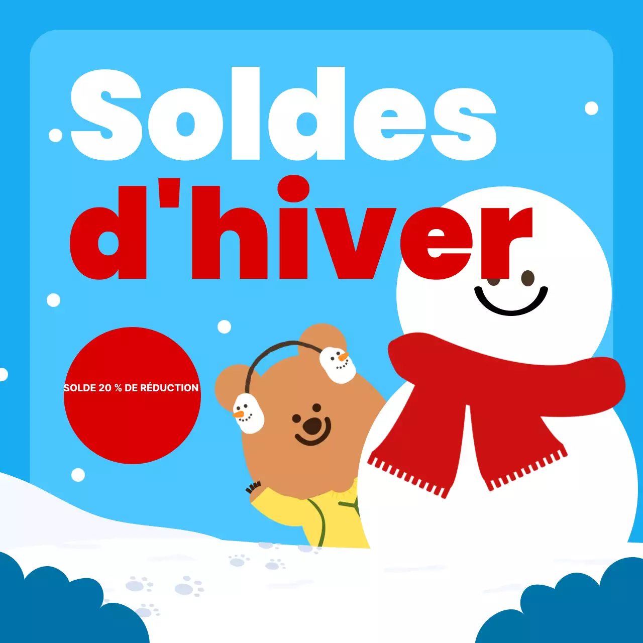 Événements d'hiver cosy bleu clair